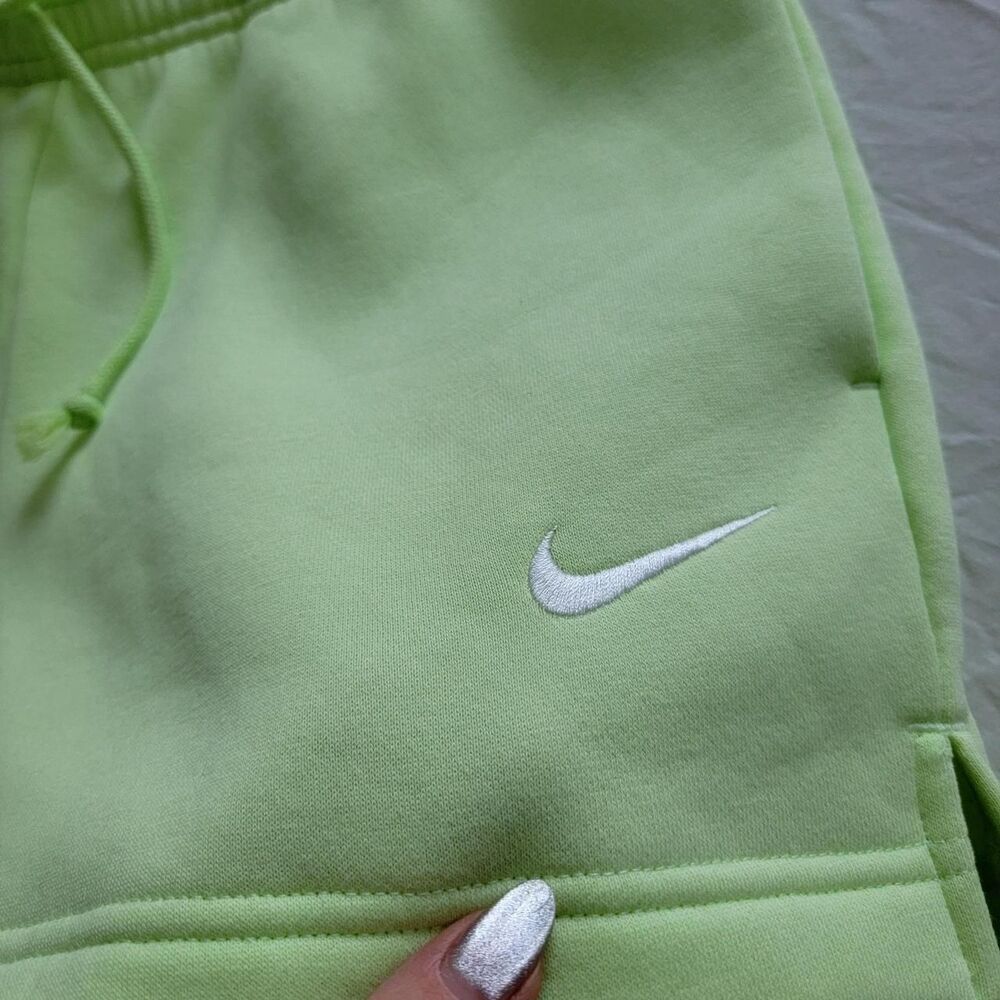 NWT NIKE WOMEN'S SWEAT SHORTS IN NEON GREEN - Picture 5 of 8